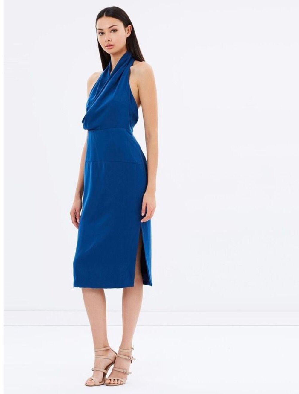 KEEPSAKE the Label Escape cowl neck pencil dress blue size S wedding party